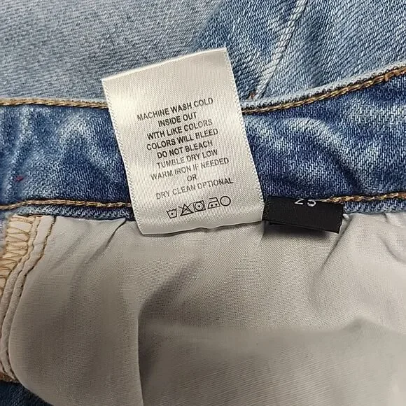 Flying Monkey - Mid Rise Split Hem Distressed Flare Jeans Women's Size 25 - Picture 11 of 15